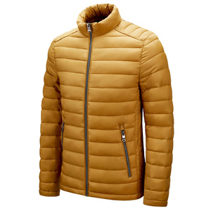 Chaqueta Acolchada Slim Fit para Hombre, Cuello Alto, Resistente al Viento, Relleno de Poliéster, Cierre de Cremallera, Color Sólido, Largo Regular, Estilo Casual para Otoño - Product Image 3