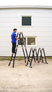 EN131 Modern NIKAWA NVLG-45 4-Section Aluminum Industrial Folding <b>Ladder</b> 12ft Multi-Position Home Supermarket Use 150kg Capacity - Product Image 4