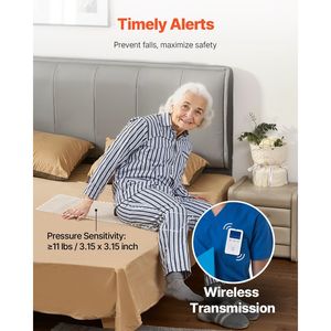Système d'alarme sans fil Early Alert Bed Sensor Pad avec bouton d'appel et téléavertisseur - Product Image 2