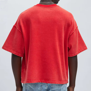 Hot Selling Acid Wash Vintage Streetwear T-Shirt Heavyweight 100% Cotton Oversized <b>Drop</b> Shoulder Graphic <b>Box</b> Fit Men's Tee shirt - Product Image 3