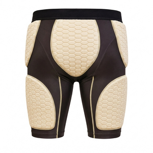 Shorts de compression rembourrés crème pour adultes, football américain, polyester, équipement sportif, protection contre les impacts, respirant, athlétique - Product Image 2