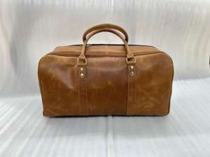 Bolsa de Viaje de Cuero Genuino de Lujo con Bloques de Color Personalizados, 20x10x11 Pulgadas, Resistente, para Hombre, Elegante, para Fin de Semana - Product Image 6