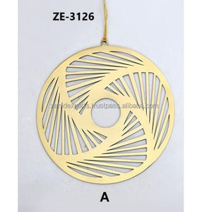 Boules de Noël élégantes à suspendre, en acier artisanal sophistiqué, moderne, à deux tons, de haute qualité - Product Image 1