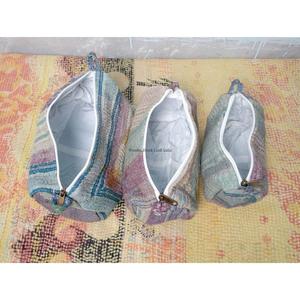 New Design handmade <b>Toiletry</b> Bag Cotton Kantha Bag Patchwork 3 set of Pouch Cosmetic Bag Gifts for Wedding Return Gift - Product Image 4