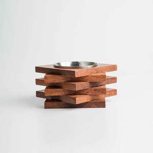 Unique <b>Stacked</b> Wooden Bakhoor Burner Geometric Incense Holder With Metal Cup Arabic Oud Charcoal Burner For Home Decoration - Product Image 2
