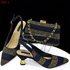 Nouvel ensemble italien chaussures et sac TX51 pour soirée, <span class=keywords><strong>escarpins</strong></span> de mariage <span class=keywords><strong>italiens</strong></span> pour femmes avec pochette, chaussures nigérianes assorties - Product Image 5