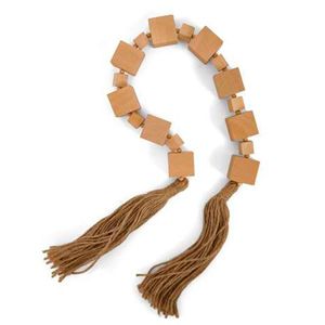 Best Seller Textured Stone Style Bead Garland Rustic Farmhouse Decor With Tassels <b>Boho</b> Home Accent Tiered Tray Styling - Product Image 6