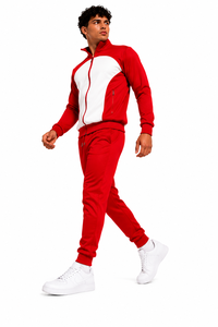 Custom Sports <b>Tracksuit</b> for Men Red <b>White</b> Team Training Jacket Wholesale Manufacturer - Product Image 3