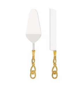 Premium Stainless Steel <b>Cake</b> <b>Server</b> Set Metal Knife and Serving Spatula Wedding <b>Cake</b> Cutting Kit Party Decor - Product Image 1