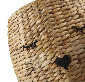 Cat Shaped Water Hyacinth Storage <b>Bin</b> Woven Kids Toy Organizer Hamper with <b>Covered</b> Lid - Product Image 3