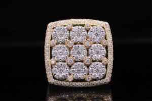 Anillo de Diamantes Plateado en Plata 925 para Hombre, Corte Brillante Redondo, Estilo Hiphop, Joyería para Fiesta - Product Image 5