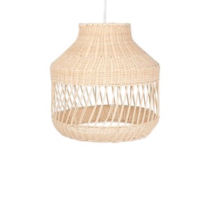 Unique Two-Section Shape Rattan Lampshade Hand-Woven Pendant <b>Light</b> Fixture Decorative Ceiling Hanging <b>Chandelier</b> For Cafe Bar - Product Image 1