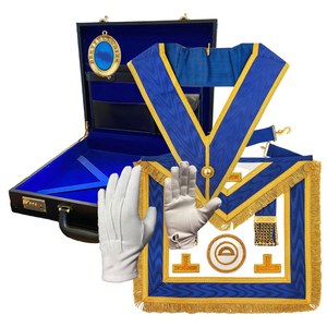 Estuche para delantal de Maestro Masón con bordado dorado, brújula y compás, cremallera, para fraternidad, nuevo, masónico, de alta calidad, hecho a medida - Product Image 5