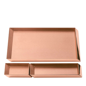 Most popular Handmade Hammered Design Copper Serving <b>Tray</b> Stainless Steel Dishwasher Safe <b>Kitchen</b> Organizer <b>Tray</b> - Product Image 5