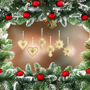 Adorno de árboles de Navidad hecho a mano de alta calidad, adornos de cuentas únicos, tesoros de Festival inspirados en bordado para el esplendor de las vacaciones - Product Image 3