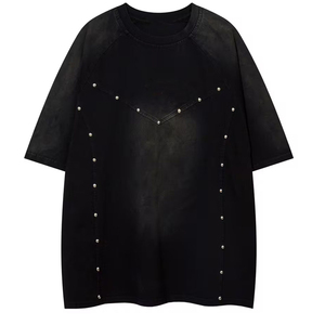 Camisetas de Hombre con Pedrería, Estilo Oversize, Nuevo Modelo, Servicio OEM/ODM, Camisetas Personalizadas Oversize para Venta en Línea - Product Image 1