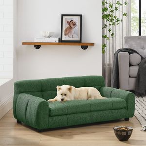 Modern Rectangular <b>Pet</b> <b>Sofa</b> Soft and Comfortable with Backrest Armrests for Large Medium Sized <b>Pets</b> - Product Image 2