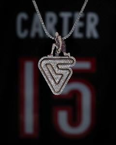 Chaîne cubaine pour homme en argent sterling 925 avec pendentif en moissanite VVS1, fait main, accessoire unique pour homme - Product Image 3