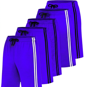 Men's Quick Dry <b>Board</b> Shorts Mid Waist Drawstring Casual Bermuda Shorts 100% Polyester Striped Pattern - Product Image 2