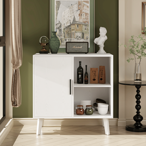 Credenza in Legno Massello con Ante Decorative, Mobile per Cucina, Sala da Pranzo, Corridoio e Soggiorno - Product Image 2