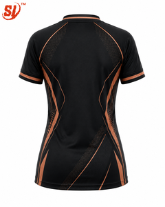 เสื้อฟุตบอลหญิงแบบพรีเมียมสั่งทำพิเศษ สีดำทองแดง พิมพ์ลายแบบซับลิเมชั่น |   ชุดทีมฟุตบอลระดับพรีเมียมแบบ OEM - Product Image 2