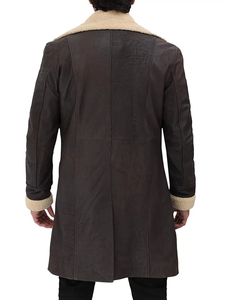 <b>Men</b> Genuine <b>Shearling</b> Leather Coat Double Breasted <b>Jacket</b> Custom Made Winter Sheepskin Coat - Product Image 2