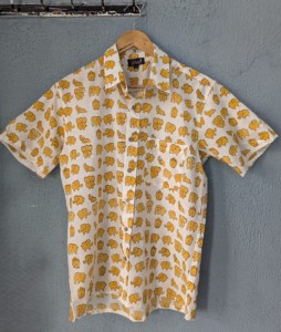 Chemise décontractée pour homme à manches courtes avec imprimé d'éléphant de dessin animé, col rabattu, coton respirant, style estival - Product Image 5