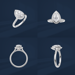 Anillo de Platino con Diamante Cultivado en Laboratorio de Corte Pera de 2.00ct, Diseño Elegante con Tiras Cruzadas, Anillo de Aniversario, Precio de Fábrica DIFF - Product Image 6