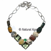 Collier en verre avec perles de cristal, bijoux fantaisie bon marché, vente en gros
