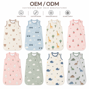 Baby Wearable <b>Sleeping</b> <b>Bag</b> 100% Cotton Sleeveless Zipper Newborn Infant Sleep Sack OEM ODM Manufacturer - Product Image 4