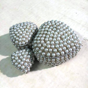 Handmade White Beaded Metal Trinket <b>Box</b> for Jewelry Storage 3pcs Set <b>Wedding</b> <b>Favor</b> Gift Indian Lac Glitter Decorative Organizer - Product Image 2