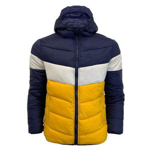 Doudoune à capuche décontractée en polyester, design color block, coupe-vent, manteau d'hiver, coupe régulière, style doudoune matelassée - Product Image 4