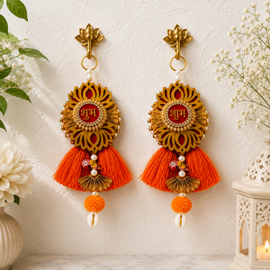 Nouveauté : Décoration murale artisanale écologique traditionnelle Lotus Shubh Labh pour Diwali, Puja, décoration de la maison, cadeau de retour - Product Image 5