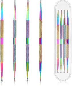 ชุดอุปกรณ์ตกแต่งเล็บสแตนเลส 4 ชิ้น แบบสองหัว สำหรับตกแต่งเล็บด้วยเพชร - Product Image 2