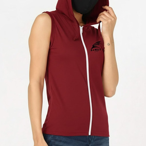Sweat à capuche sans manches zippé de haute qualité pour hommes, personnalisable multicolore, en coton mélangé – Collection Basiques Hommes - Product Image 5