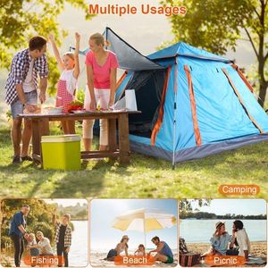 Carpa Inflable Portátil para 4-5 Personas, para Senderismo y Excursionismo, Instalación Instantánea Familiar, con 2 Mosquiteras y Ventanas - Product Image 5