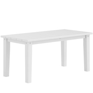 Tavolo da Pranzo Rettangolare Bianco per Esterni, Giardino e Terrazza (Solo Tavolo) - Product Image 5