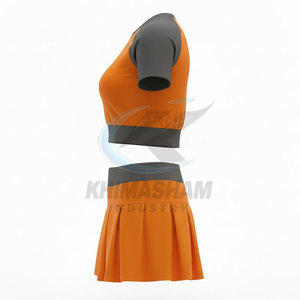 Vente directe d'usine, uniforme de cheerleading pour femmes, sans manches, respirant, en polyester, personnalisé, de haute qualité, nouveau style, vêtements de sport - Product Image 3
