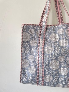 Bolso Tote de Algodón Acolchado con Estampado Floral, Estilo Bohemio, Casual, para Compras, para Mujer - Product Image 2