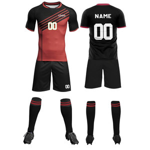 Vente en gros d'usine, ensemble complet personnalisé, maillot de football respirant en mesh/nylon/polyester, séchage rapide, logo et nom d'équipe personnalisés - Product Image 1