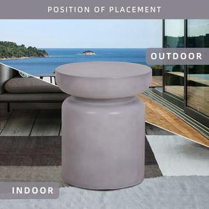 Tavolino Decorativo Terrafab Effetto Cemento, Sgabello da Giardino Naturale per Soggiorno, Camera da Letto, Patio, Arredamento Casa - Product Image 5