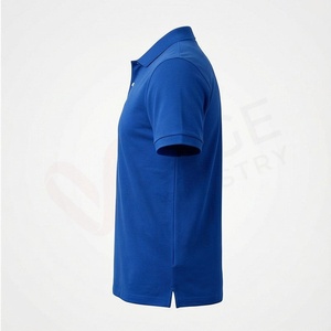 Polo à manches courtes pour homme, bleu royal, 100% coton, tissu Oxford, décontracté, respirant, coupe classique, design uni - Product Image 3