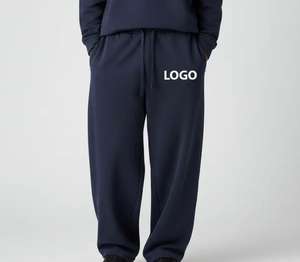 Pantalones Deportivos Personalizados con Logotipo, Estilo Urbano, para Hombre, de Algodón Grueso, Lavado Ácido Vintage, Anchos, Holgados, con Rayas - Product Image 3