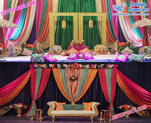 Hindu Wedding Mandap Ceremony Embroidered Backdrop Unique Wedding Mandap Backdrops Hindu Wedding Ceremony Embroidered Backdrop - Product Image 5