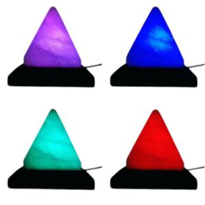 Mini lampe de sel de l'Himalaya USB en forme de pyramide - Forme géométrique sculptée écologique avec matériaux organiques - Style Amour - Sian Enterprises - Product Image 4
