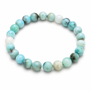 Pulsera Elástica de Piedras Preciosas Redondas de Larimar Natural de 8 mm, Pulsera de Cuentas de Cristal, Suministro al por Mayor - Product Image 2
