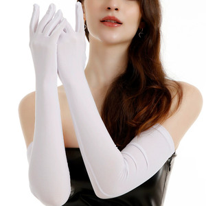 Guantes Elásticos de Seda de Leche de Color Sólido de 57 cm para Mujer, Ideales para Bodas, Fiestas, Discotecas, Bares y Bailes - Product Image 1