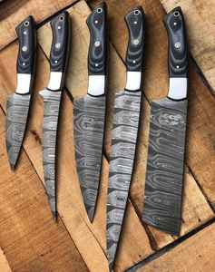 Nouvel ensemble de couteaux de cuisine Damas forgés, couteaux de chef professionnels à manche intégral, pour boucher et cuisinier, ensemble de couteaux OEM - Product Image 1