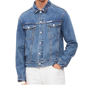 Vestes en jean vintage slim fit pour hommes, de haute qualité, personnalisées, avec étiquette lavée, fermeture éclair, col rabattable, style streetwear - Product Image 5