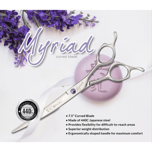 Tijeras de Peluquería Profesionales de Precisión con Hoja Curva Myriad, Verdaderamente Icónicas - Product Image 1